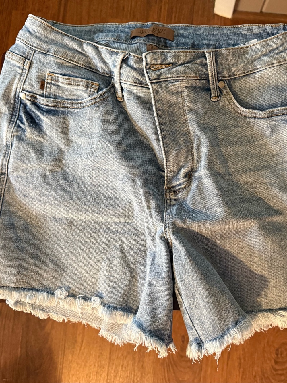 Judy Blue Light Blue Frayed Hem Denim Shorts